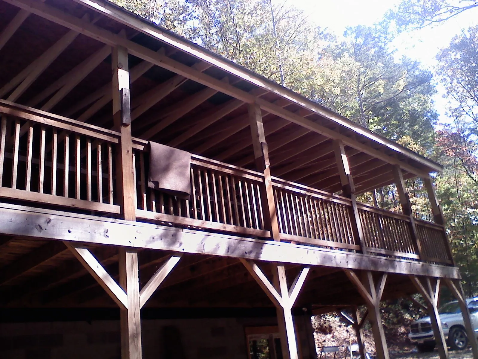 Timber framing under a new elevated porch and deck — Roof Leak Repair in Smyrna by Roofing Brothers